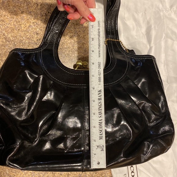 Coach Ergo Patent Leather Black Kisslock Leather Shoulder Bag Purse 12520 - Picture 11 of 17
